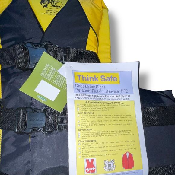 Bass Pro Shops Life Jacket Vest Adult Large XL 40"- 52" Type 3 PFD Water Sports - Picture 5 of 9